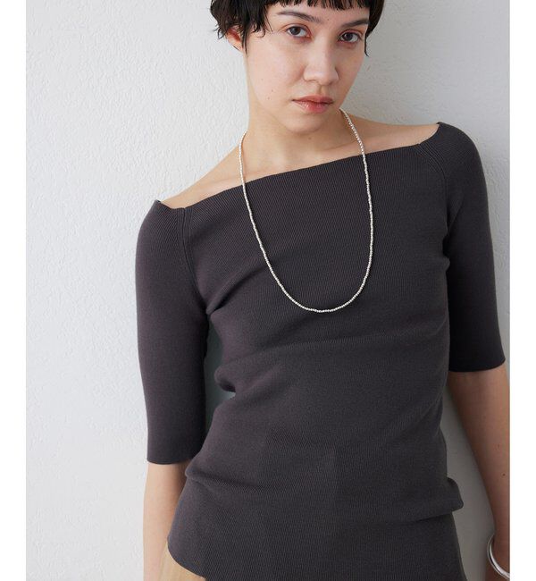 THE PAUSE「【THE PAUSE】オフショルハーフスリーブプルオーバー」|ニット・セーター|