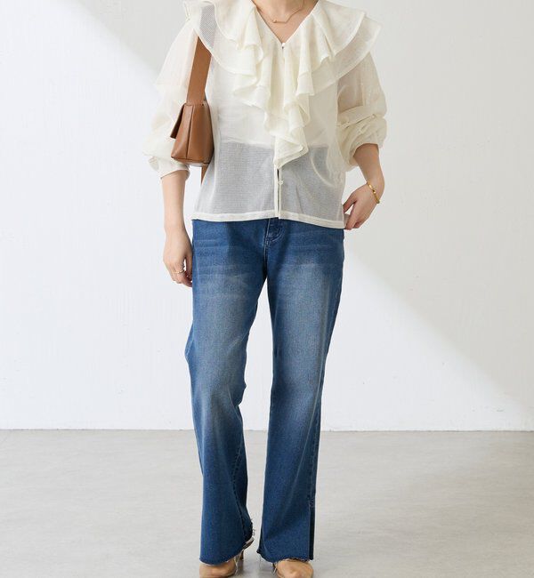  「メッシュフリルブラウス」|シャツ・ブラウス|