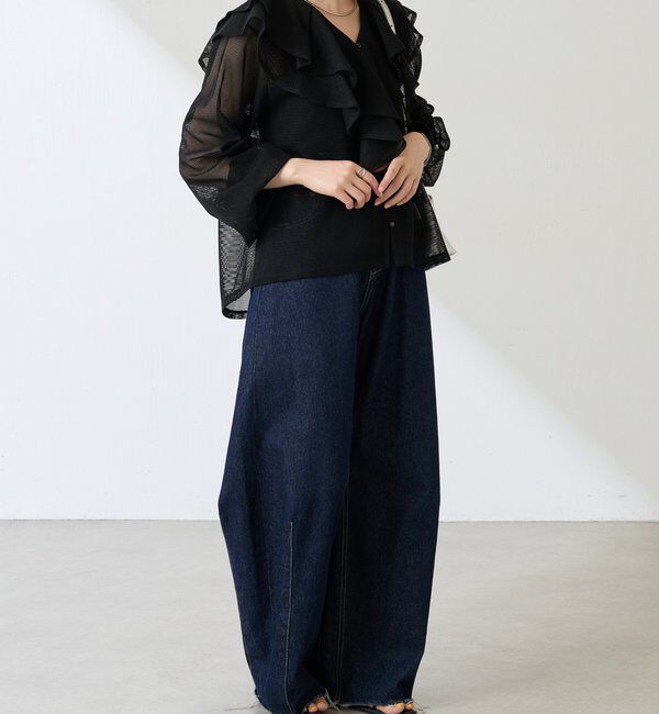  「メッシュフリルブラウス」|シャツ・ブラウス|