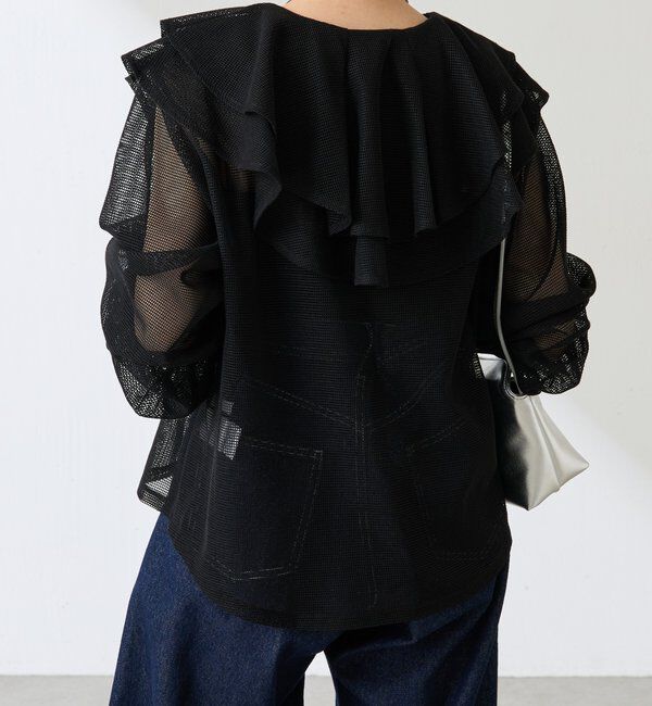  「メッシュフリルブラウス」|シャツ・ブラウス|
