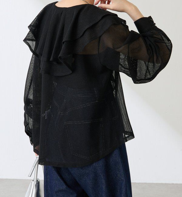  「メッシュフリルブラウス」|シャツ・ブラウス|