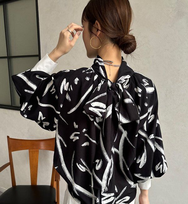  「【WEB限定】アソートボウタイブラウス」|シャツ・ブラウス|ブラックその他1