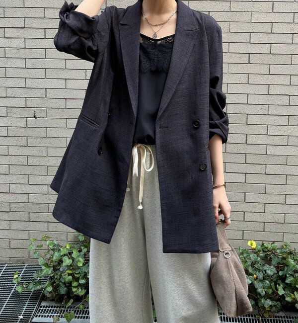 「【インフルエンサー REI企画】リネンライクスラブジャケット」|テーラードジャケット|