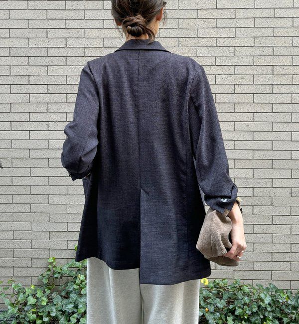  「【インフルエンサー REI企画】リネンライクスラブジャケット」|テーラードジャケット|
