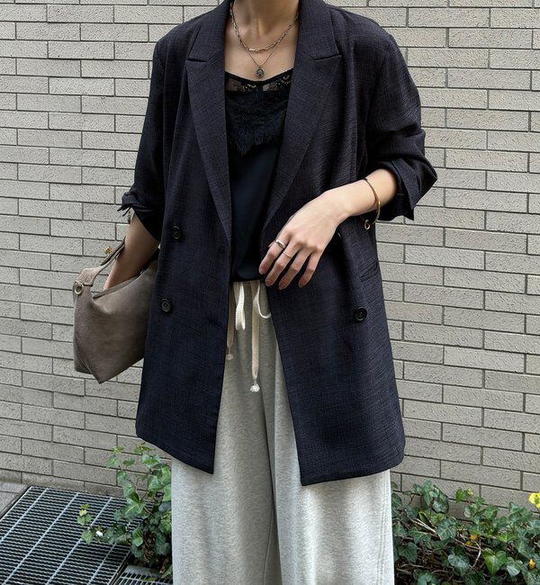  「【インフルエンサー REI企画】リネンライクスラブジャケット」|テーラードジャケット|