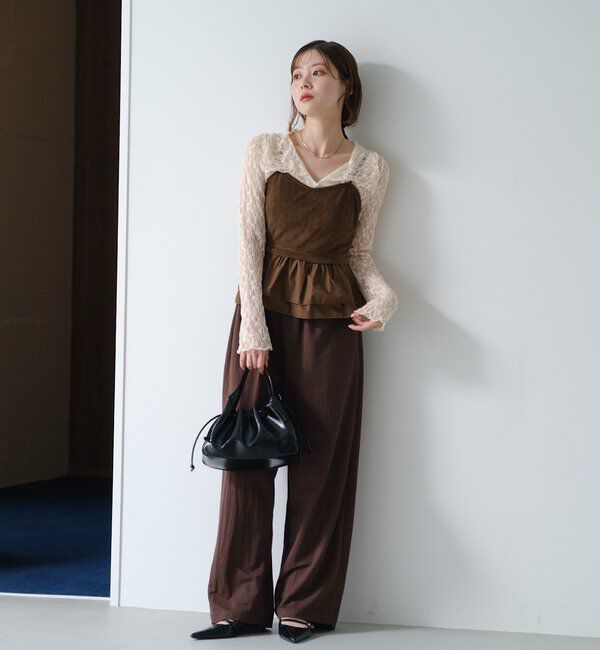  「スウェードペプラムビスチェ」|キャミソール|