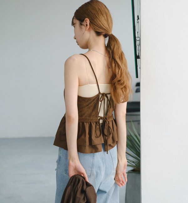  「スウェードペプラムビスチェ」|キャミソール|