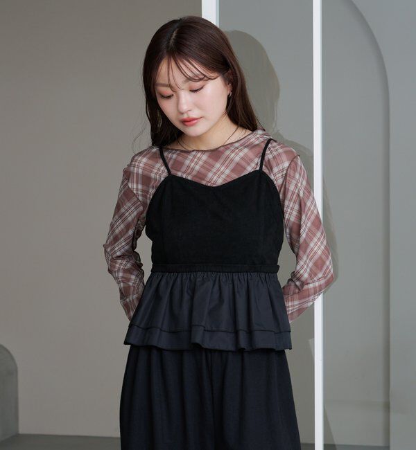  「スウェードペプラムビスチェ」|キャミソール|