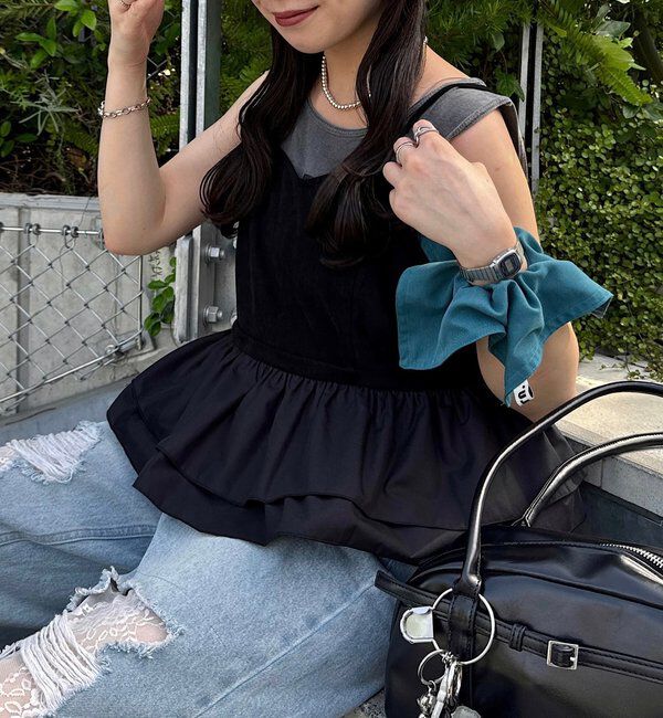  「スウェードペプラムビスチェ」|キャミソール|