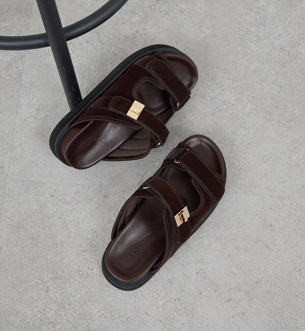  「【2.718】ダブルベルトサンダル」|その他|ダークブラウン