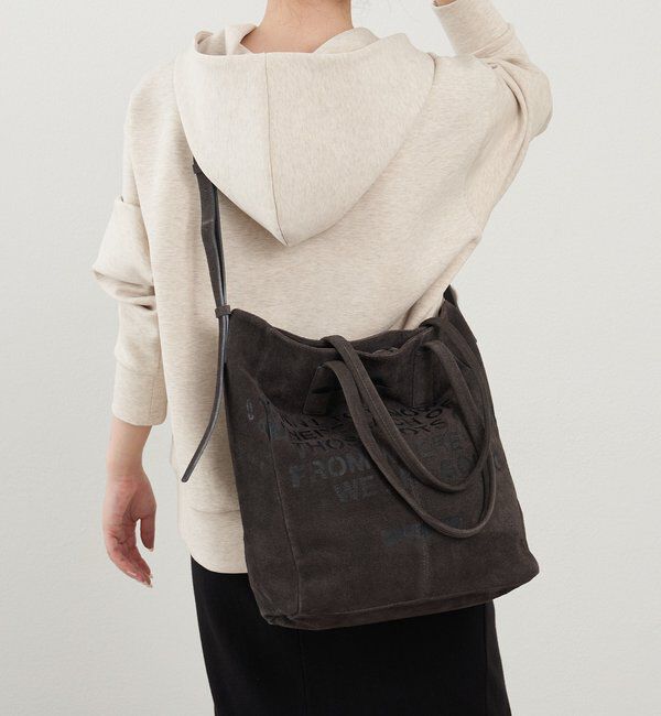  「ステンシルデザインスエード2WAYトートバッグ」|トートバッグ|