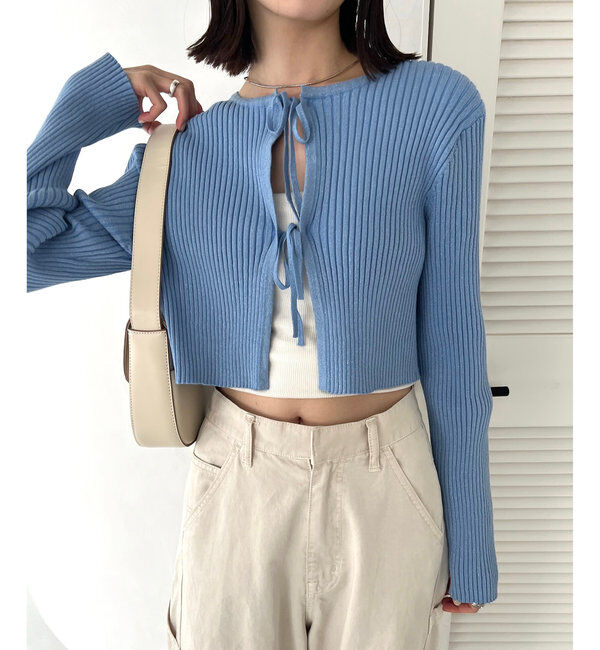  「【5色展開】ラメリボンカーディガン」|カーディガン|