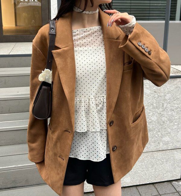  「フェイクスウェードジャケット」|テーラードジャケット|