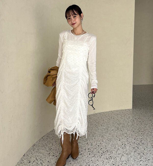  「【＠akane__11.1企画】ドロストフラワーキャミワンピース」|ワンピース|