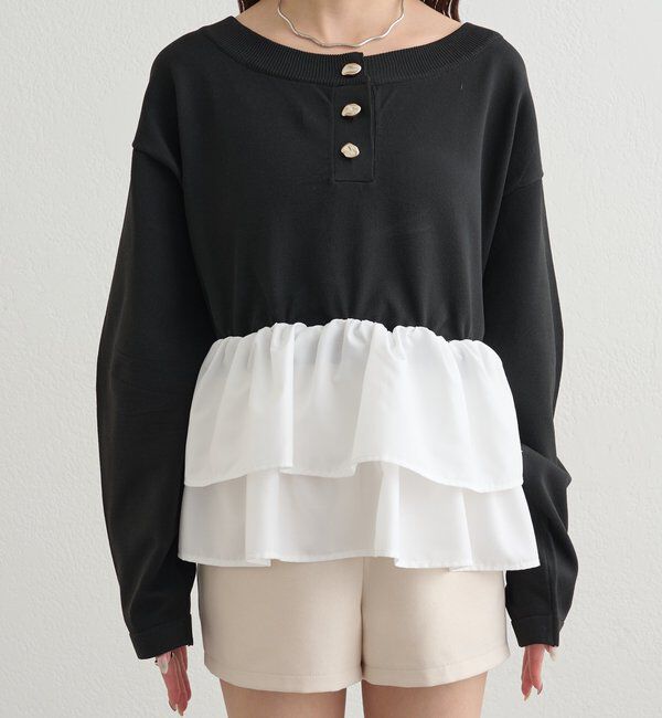  「ペプラムヘンリーニット」|ニット・セーター|