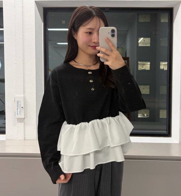  「ペプラムヘンリーニット」|ニット・セーター|