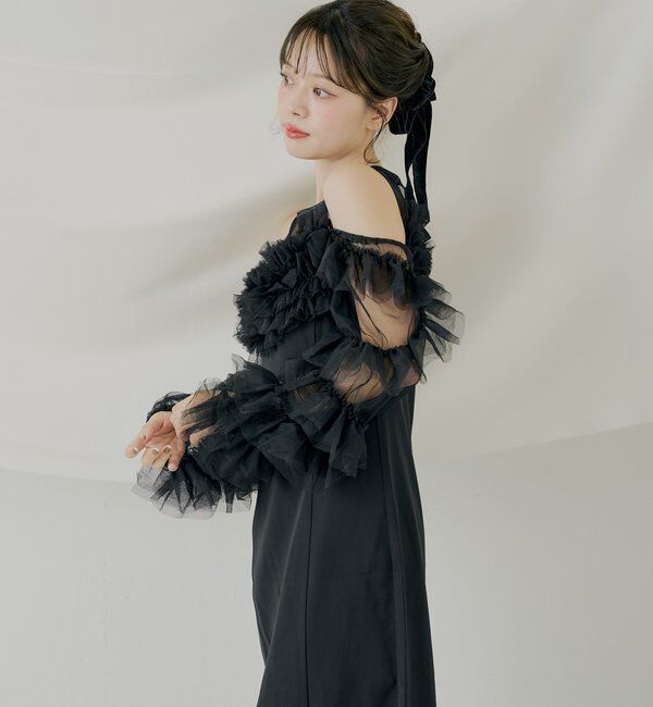  「【SALON by Chico】フリルデザインタイトロングワンピ/オケージョン」|ドレス|