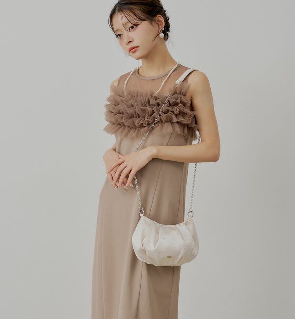  「【SALON by Chico】フリルデザインタイトロングワンピ/オケージョン」|ドレス|