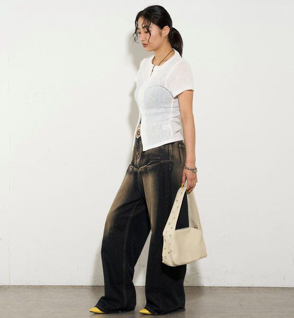  「シアーナロー半袖カーディガン」|Tシャツ・カットソー|