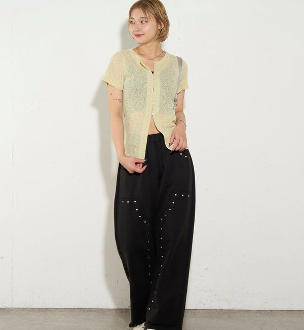  「シアーナロー半袖カーディガン」|Tシャツ・カットソー|