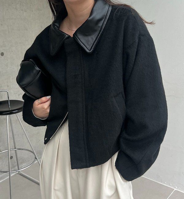  「【2WAYで着用可能】スタンドウールショートコート」|その他|