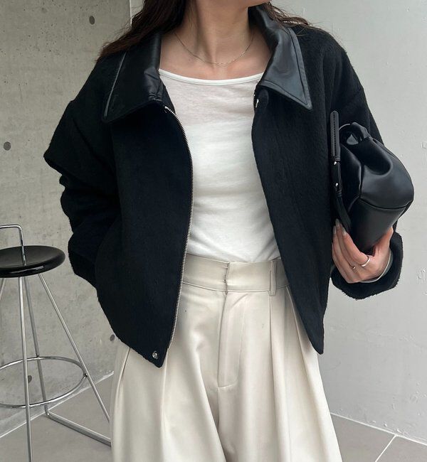  「【2WAYで着用可能】スタンドウールショートコート」|その他|