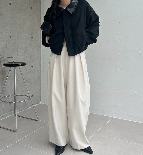  「【2WAYで着用可能】スタンドウールショートコート」|その他|