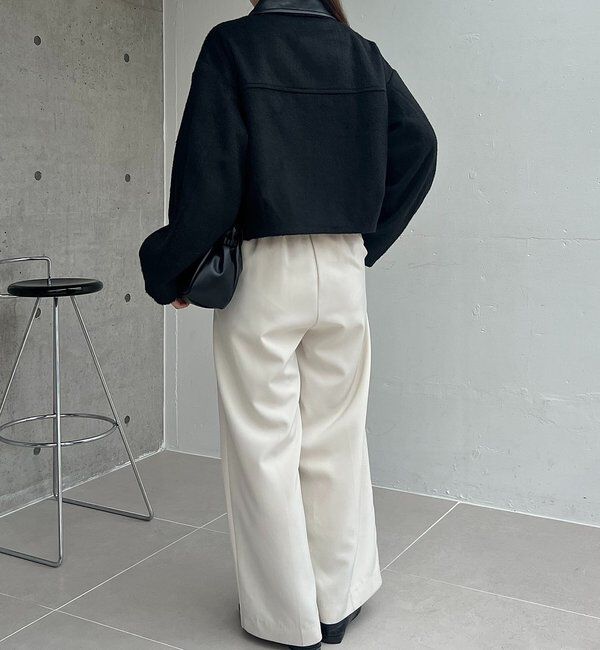  「【2WAYで着用可能】スタンドウールショートコート」|その他|