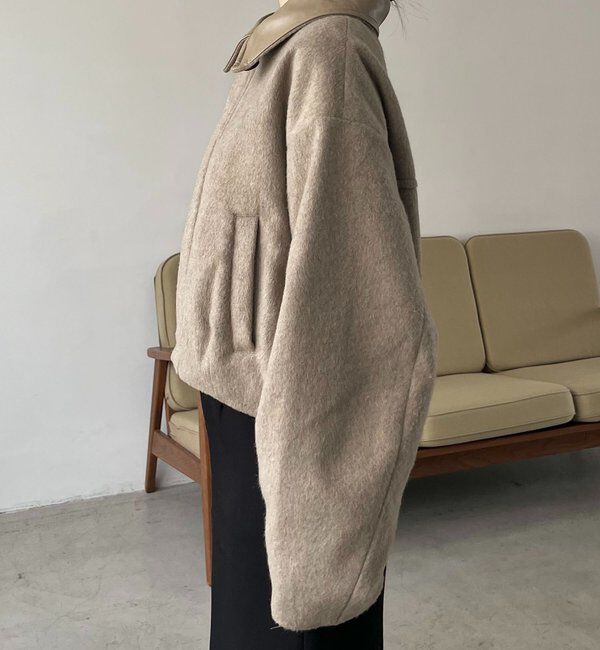  「【2WAYで着用可能】スタンドウールショートコート」|その他|