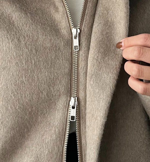  「【2WAYで着用可能】スタンドウールショートコート」|その他|