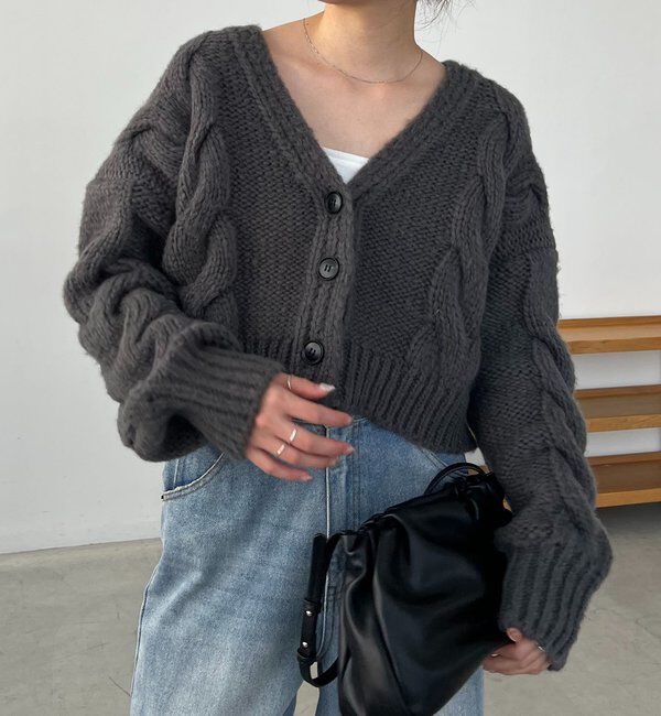  「BIGケーブルカーディガン」|カーディガン|