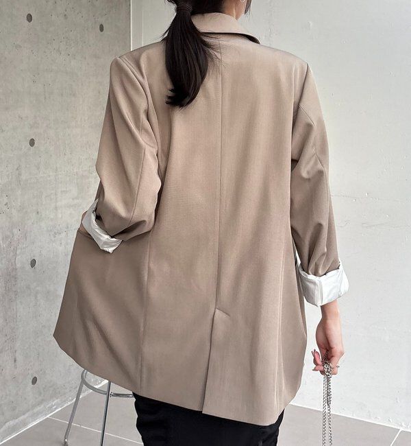  「【再販・サイズ展開あり・WEB限定カラー/グレージュ】Wテーラージャケット」|テーラードジャケット|