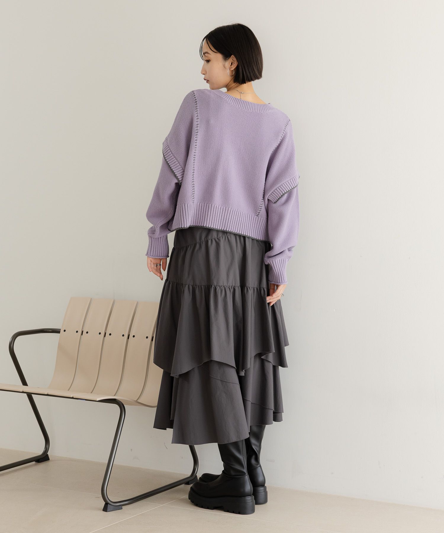 LOWRYS FARM「ティアードイレヘムスカート」|スカート|