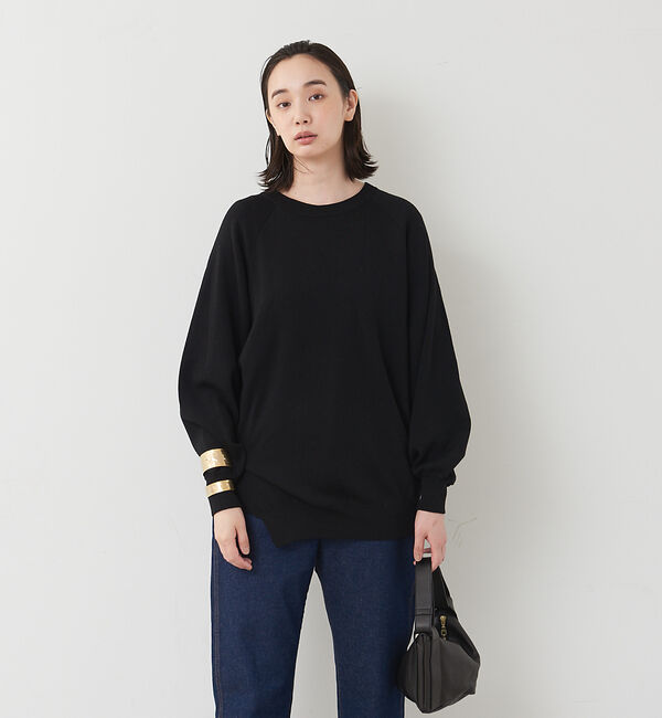 collex「スウェットライクニットプルオーバー」|ニット・セーター|ブラック