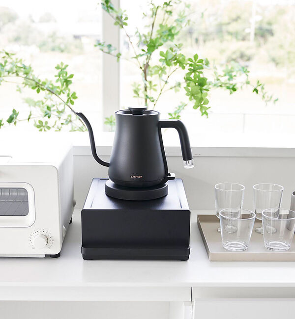 collex「【tower】 引出付きキッチン家電下ラック 省スペース 台所収納」|食器・キッチングッズ|