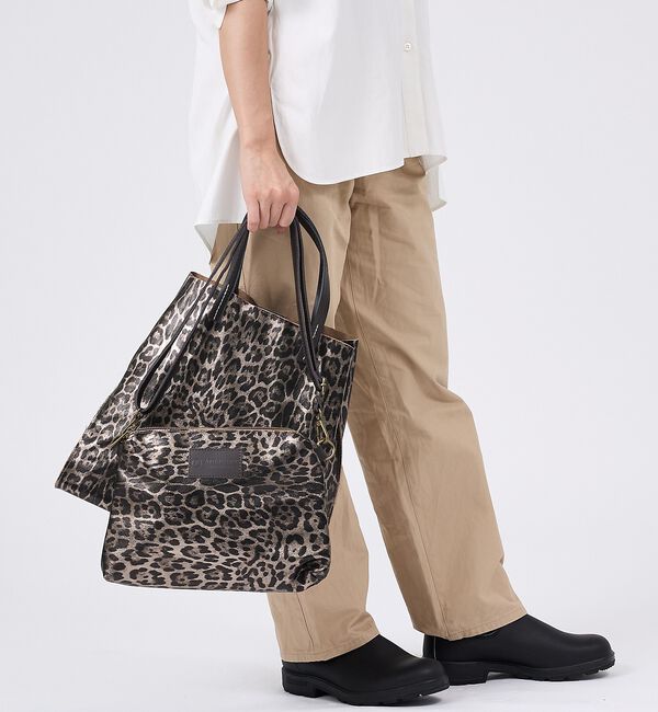 collex「【WEB限定】【AULENTTI/オウレンティ】ポーチ付きトートバッグ　ヒョウ柄」|トートバッグ|