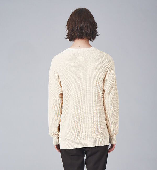 ABAHOUSE「サボテン柄 クルーネック ペーパーニット」|ニット・セーター|