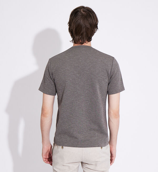 ABAHOUSE「撚り杢ツイル Vネック 半袖 Tシャツ」|Tシャツ・カットソー|