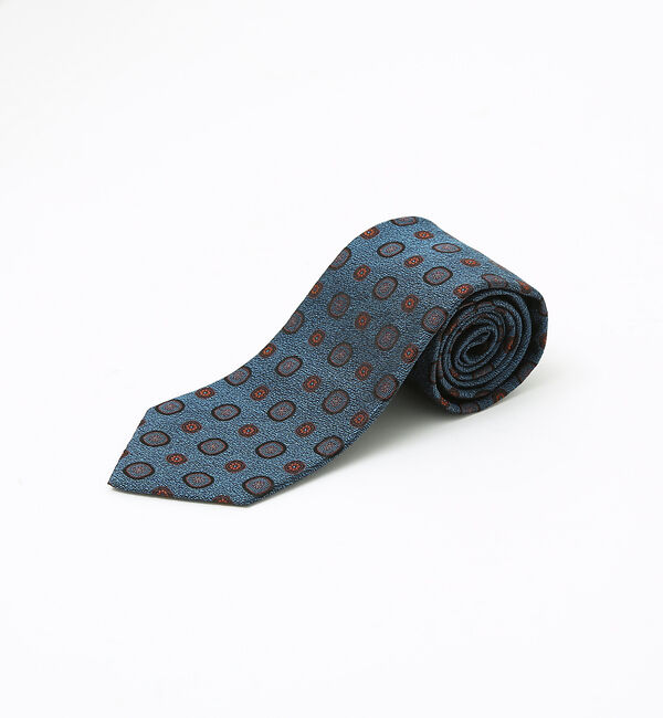 ABAHOUSE「【IMPORT FABRIC TIE】シルク 小紋柄 ネクタイ」|ネクタイ・蝶ネクタイ|ブルー