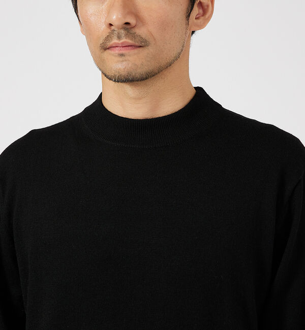 ABAHOUSE「【カシミアタッチ】Pure Merino ハイゲージモックネック ニット」|ニット・セーター|