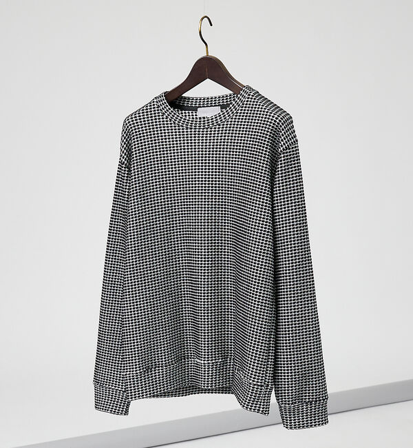 ABAHOUSE「【立体ビッグワッフル】 長袖Tシャツ」|Tシャツ・カットソー|ブラック