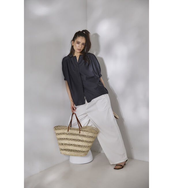 Rouge vif「ギャザーショートシャツ」|シャツ・ブラウス|