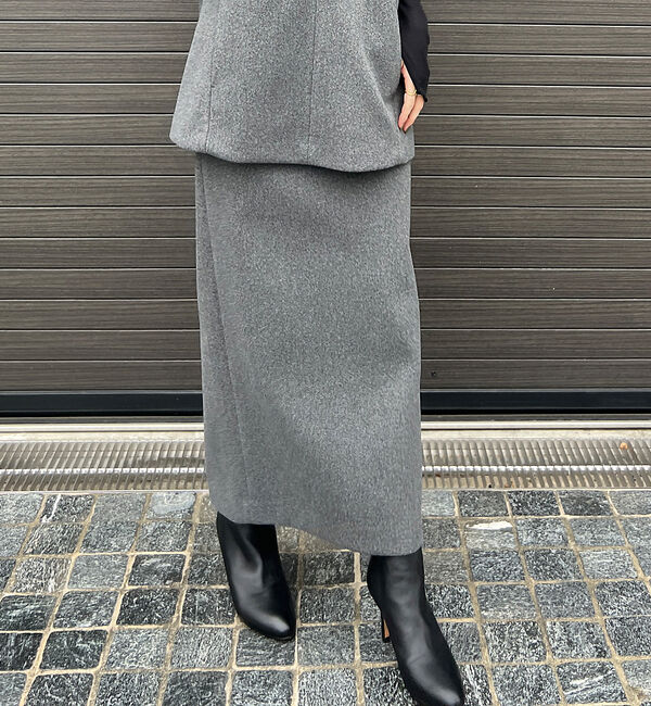 Rouge vif「【セットアップ対応】メルトンタイトスカート」|スカート|