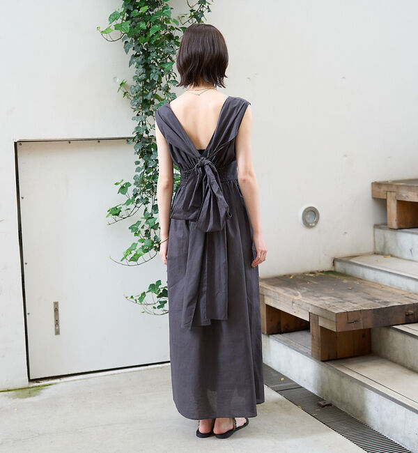 Rouge vif「麻混3WAYウエストリボンワンピース」|ワンピース|