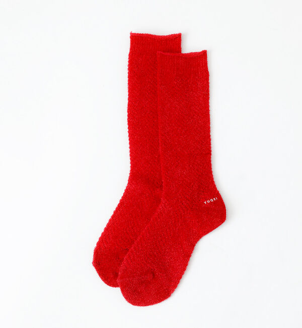 Rouge vif「【YUQRI/ユクリ】Fluffyherringbone/靴下/フェミニン/ロマ」|ソックス|レッド
