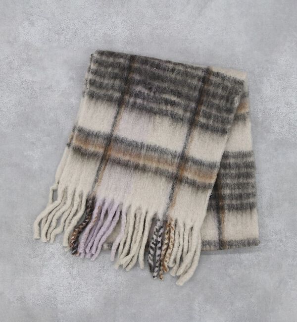 Rouge vif「チェックマフラー/40x180/マフラー大判/ロング/お出かけ」|マフラー|