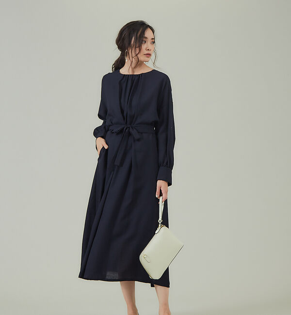 qualite「ドルマン2Wayワンピース」|ワンピース|ネイビー