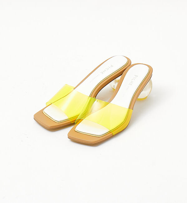 AU BANNISTER「クリアヒールミュール」|サンダル|イエロー