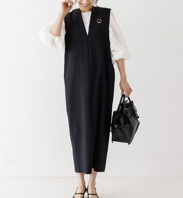 abahouse mavie「【大人のいちまんワンピ】ダブルクロスジャンパーワンピ」|ジャンパースカート|