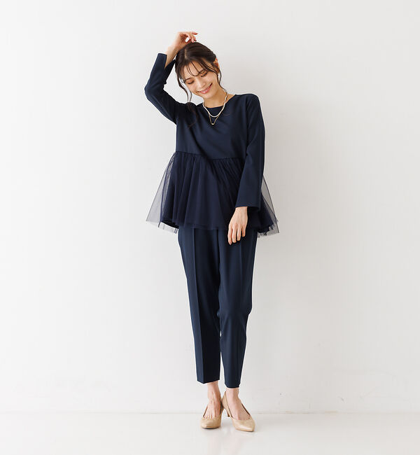 abahouse mavie「【エニデイカセット】チュールペプラムブラウス」|シャツ・ブラウス|